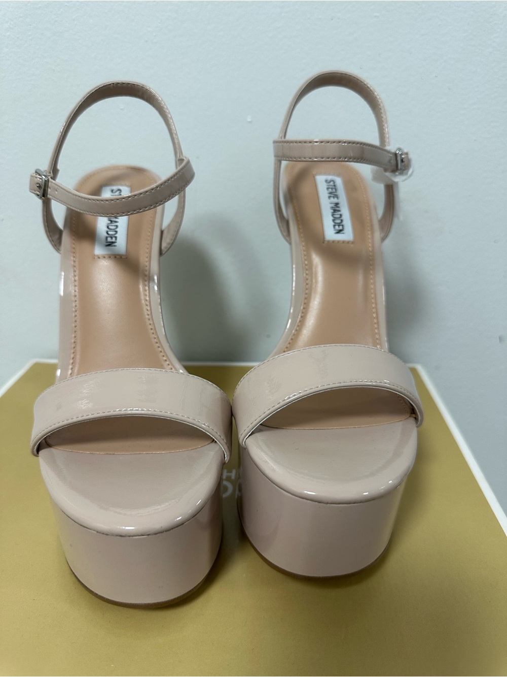 Steve Madden Blush Patent Platform Strappy Heels